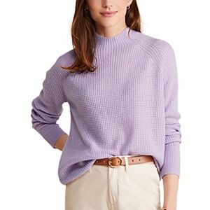 New Vineyard Vines Lavender 100% Cashmere Waffle Stitch Sweater Sz M